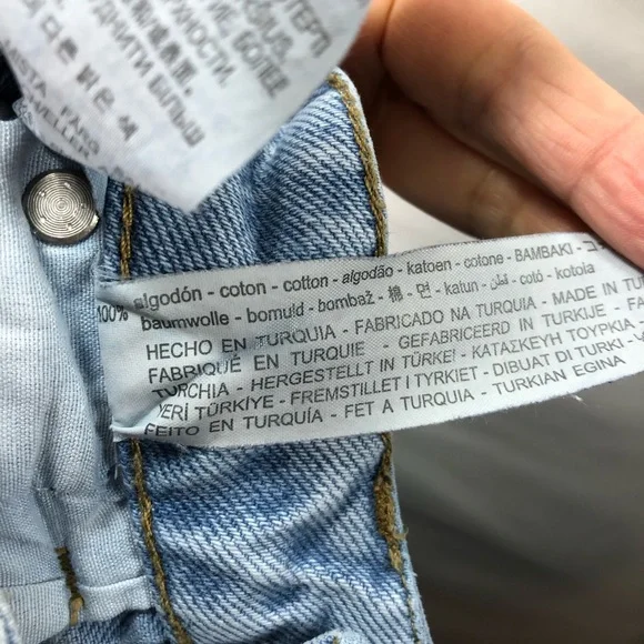 Zara Pleated Slouchy Barrel Leg Jeans Sz 0 Light Wash High Rise 100% Cotton - Picture 4 of 8